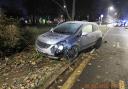 The aftermath of Lee Nelhams crashing into a bus stop and injuring a schoolboy in Kingston upon Thames