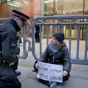 Greta Thunberg was arrested outside the offices of Aspen Insurance, in Fenchurch Street