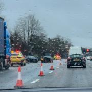 The M25 was shut between junction 10 and 8 after the crash earlier