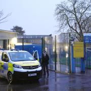 Police at the scene at Kingsbury High School