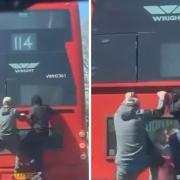 Bus surfers on the 114