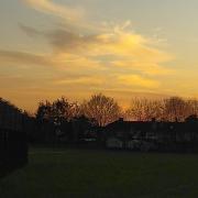 Sunset over a residential area in Waltham Forest (Credits: Neha Deverapalli, 2025)