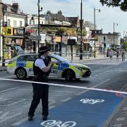 Police in Clapham after a fatal stabbing