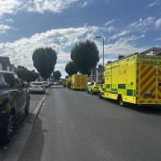 Ambulances lined up on the street