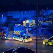 Firefighters, paramedics and police officers attended