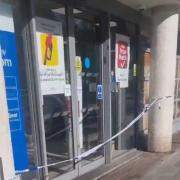 Police tape outside Tesco Express at the Isle of Dogs