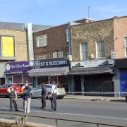 Pictures from the scene have revealed the major response to a stabbing in Hackney this afternoon