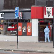 A crime scene at KFC in Bromley