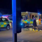 A man has been rushed to hospital after a traffic collision in Uxbridge last night